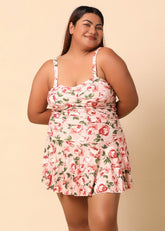 Pink Printed Swim Dress